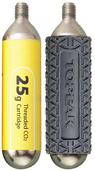 Комплект баллонов CO2 25г с защитным кожухом TOPEAK 25G THREADED CO2 CARTRIDGE